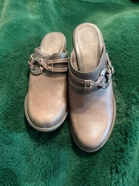 Nurture by Lamaze Taupe Slip-On Clog Mules with Strap & Ring Detail